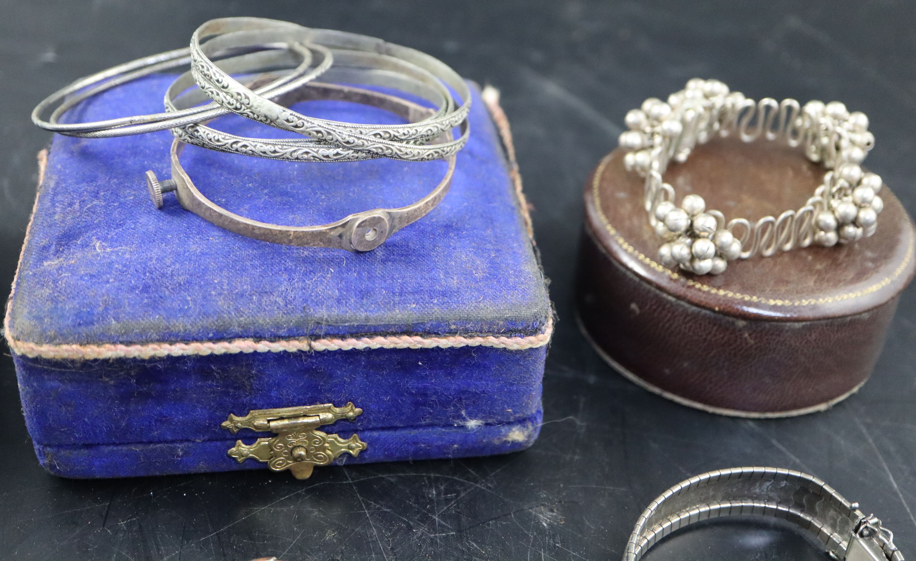 A group of assorted bracelets and bangles